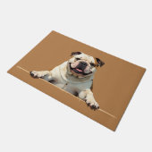 Bulldog Dog Doormat Art ドアマット (アングル)