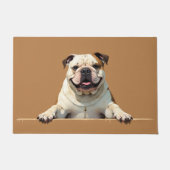 Bulldog Dog Doormat Art ドアマット (正面)