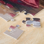 Bulldog Dog Valentine's Day Heart Ribbon Crown ジグソーパズル (側面)