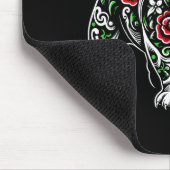 Bulldog Floral Red Rose Mens Womens  マウスパッド (コーナー)