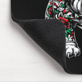 Bulldog Floral Red Rose Mens Womens  マウスパッド (コーナー)