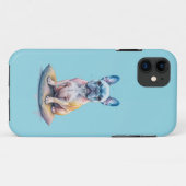 Bulldog Francés Colorido y Artístico  Case-Mate iPhoneケース (裏面(横))