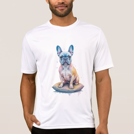 Bulldog Francés Colorido y Artístico Tシャツ (正面)