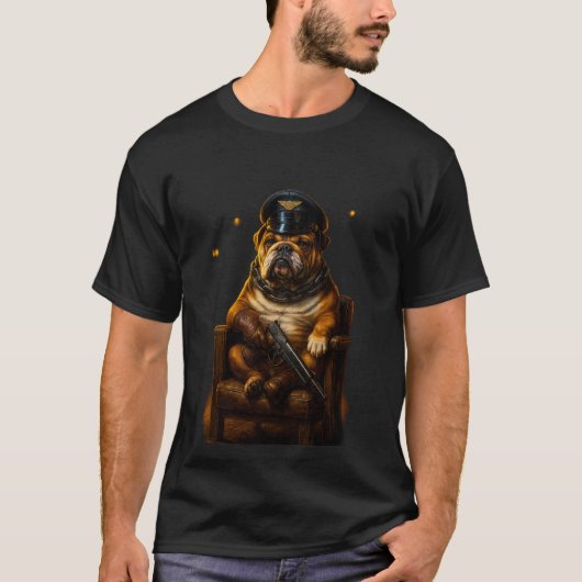 Bulldog General T-Shirt – Tactical Commander Dog D Tシャツ (正面)