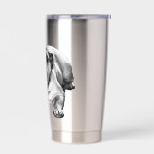 Bulldog glow in festive light 保温保冷タンブラー (左面)