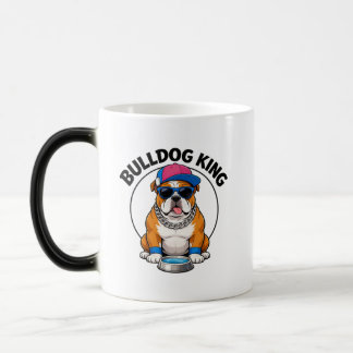 Bulldog King Cool Sunglasses Design モーフィングマグカップ