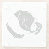 Bulldog Line Art Coaster ガラスコースター (裏面)