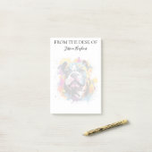 Bulldog Lover Monogrammed Dog ポストイット (デスク上)