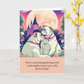 bulldog message happy birthday カード (黄色い花)