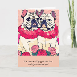 bulldog message happy birthday カード