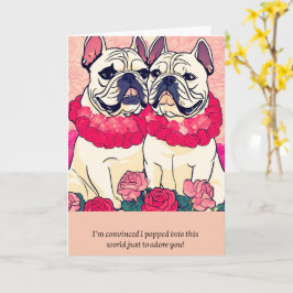 bulldog message happy birthday カード
