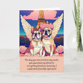 bulldog message happy birthday カード