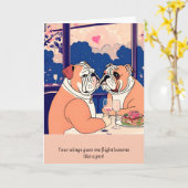 bulldog message happy birthday カード (黄色い花)