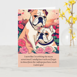 bulldog message happy birthday カード