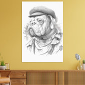 Bulldog Minister Marble Statue Canvas Art キャンバスプリント (インサイチュ (リビング))