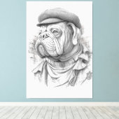 Bulldog Minister Marble Statue Canvas Art キャンバスプリント (インサイチュ (ウッドフロア))