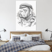 Bulldog Minister Marble Statue Canvas Art キャンバスプリント (インサイチュ (寝室))