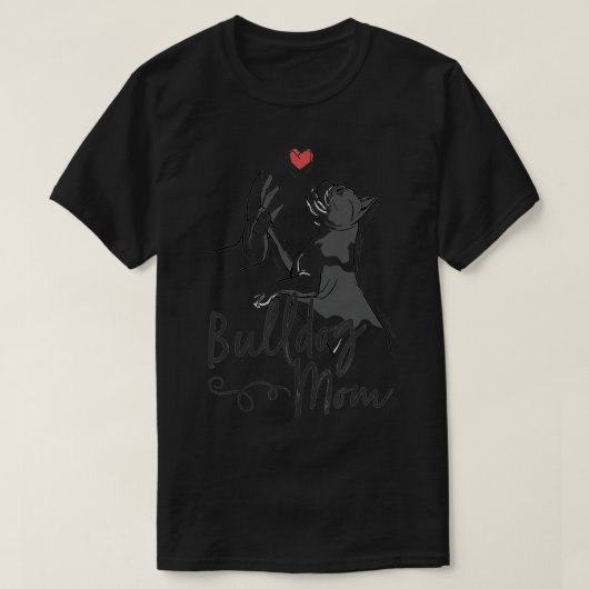Bulldog Mom Cute Dog Illustration with Human Hand  Tシャツ (デザイン正面)