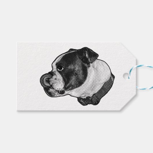 Bulldog Nose-Lick Tag ギフトタグ (正面(横))