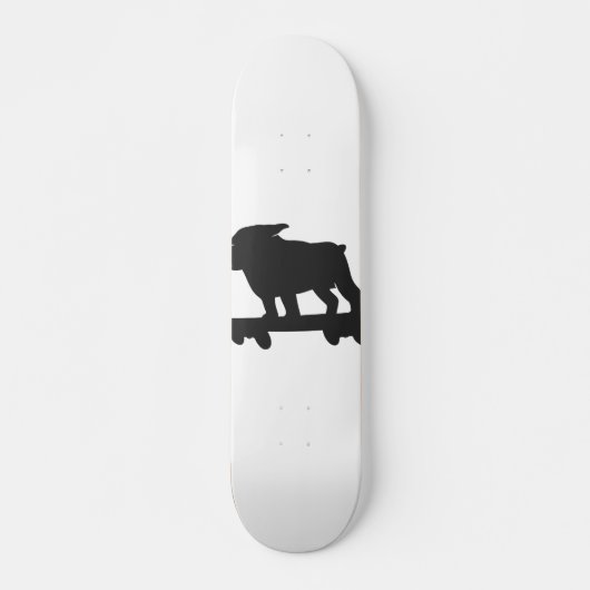 Bulldog on a skateboard - Choose background color スケートボード (正面)