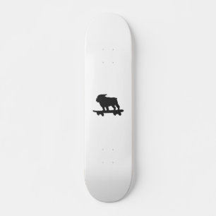 Bulldog on a skateboard - Choose background color スケートボード