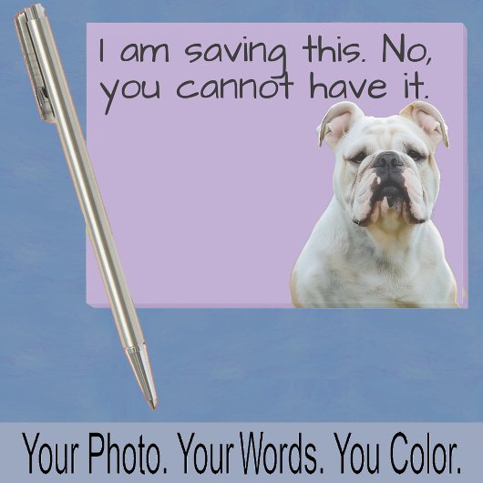 Bulldog or Your Dog Photo—Stocking Stuffer Cute ポストイット