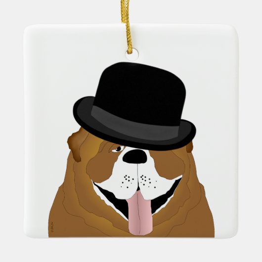 Bulldog Ornament セラミックオーナメント (正面)