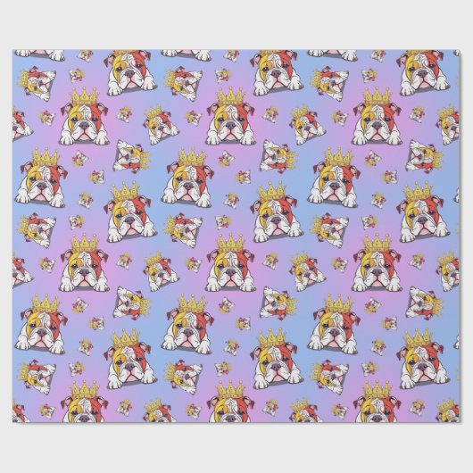 Bulldog pattern ラッピングペーパー (フラット)