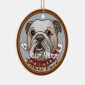 Bulldog Poker Face セラミックオーナメント (右)
