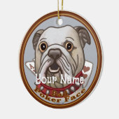 Bulldog Poker Face セラミックオーナメント (左)
