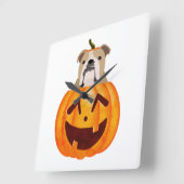 Bulldog Pumpkin     スクエア壁時計 (傾斜)