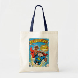 Bulldog Superhero Flying with Cape トートバッグ
