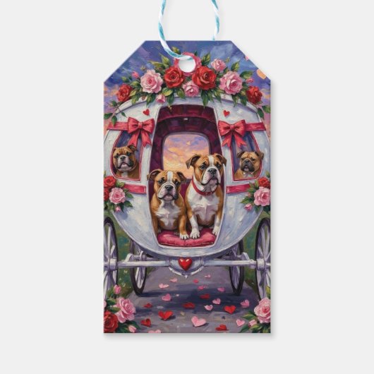 Bulldog Valentine's Day ギフトタグ (正面)