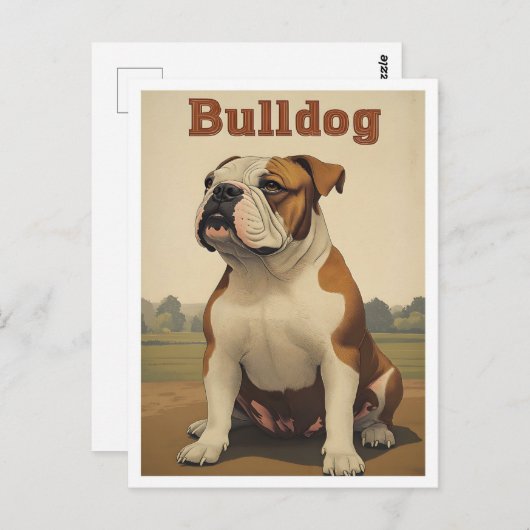 Bulldog Vintage Art ポストカード (正面/裏面)