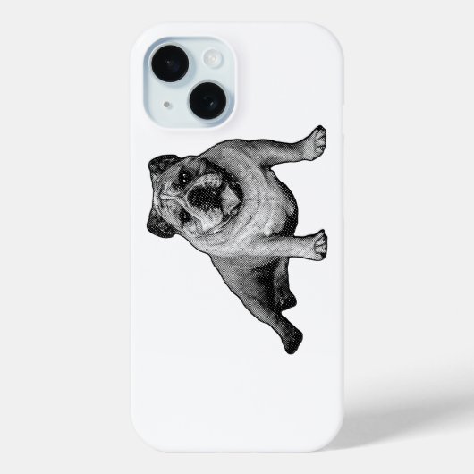 Bulldog with Bold Manga Dot Details Case-Mate iPhoneケース (裏面)