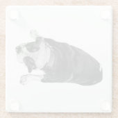 Bulldog with Cheerful Expression ガラスコースター (裏面)