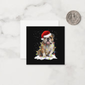 Bulldog Xmas ノートカード (正面/裏面インサイチュ)