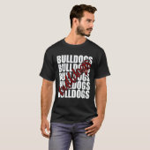 Bulldogs Maroon School Sports Fan Team Spirit Tシャツ (正面フル)