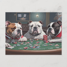 Bulldogs playing poker シーズンポストカード