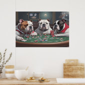 Bulldogs playing poker ポスター (キッチン)