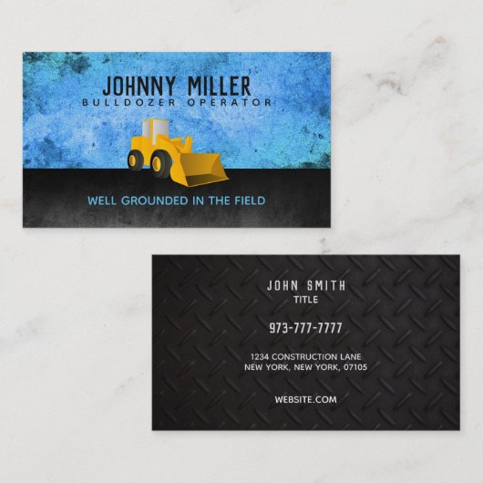 Bulldozerスローガンビジネスカード 名刺 (正面/裏面)