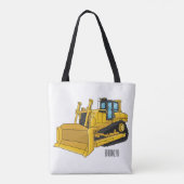 Bulldozer cartoon illustration トートバッグ (裏面)