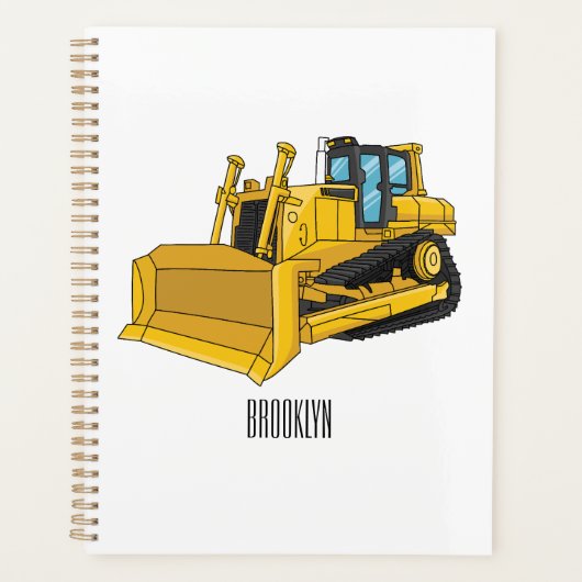 Bulldozer cartoon illustration プランナー手帳 (正面)