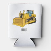 Bulldozer cartoon illustration 缶クーラー (正面)