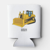 Bulldozer cartoon illustration 缶クーラー (裏面)
