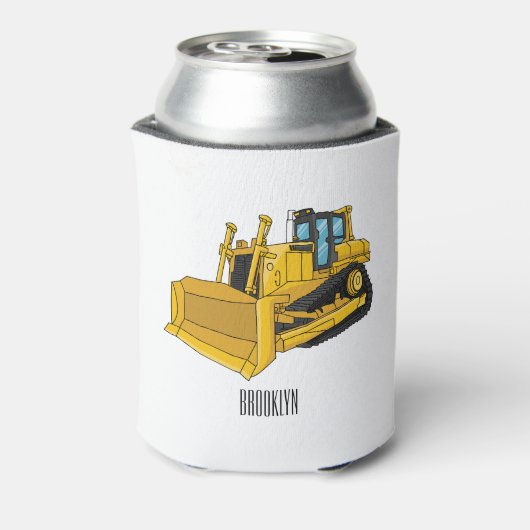 Bulldozer cartoon illustration 缶クーラー (缶裏面)