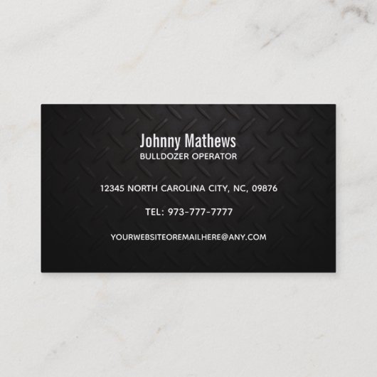 Bulldozer Operator名刺 名刺 (裏面)