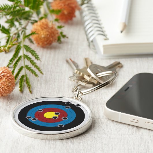 Bullet Riddled Bullseye キーホルダー (側面)