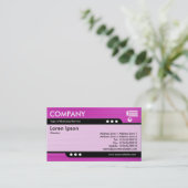 Bullet Train – ブラシ付きマゼンタテクスチャ 名刺 (スタンド正面)