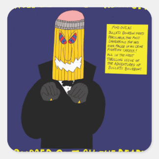 Bullets Bourbon Pencilneckステッカー スクエアシール